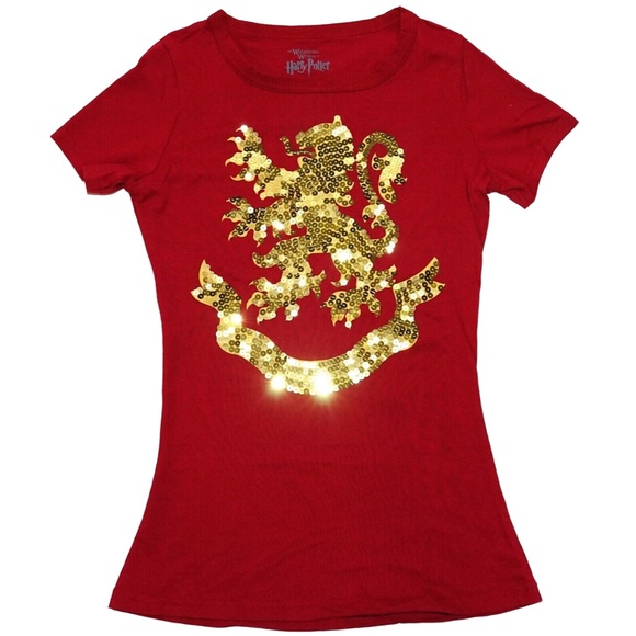 Universal Studios Harry Potter Gryffindor Sequins Ladies Shirt S - Picture 1 of 2